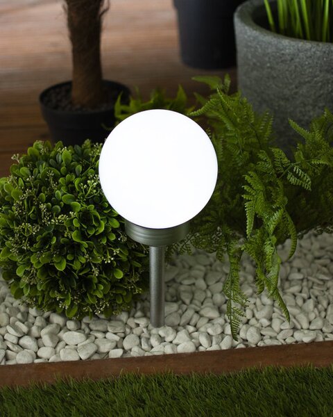 Solární lampa GLOBEA stříbrná