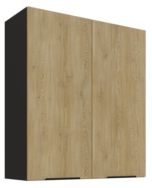 Horní kuchyňská skříňka Carminia 80 G-90 2F (dub cremona + černá)