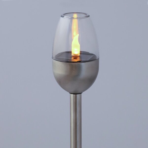 Solární lampa FLAMMA stříbrná
