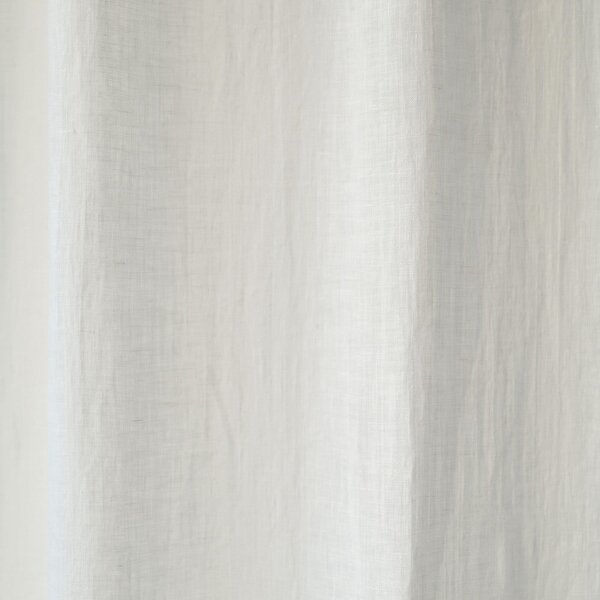 Bílý lněný lehký závěs s tunýlkem Linen Tales Daytime, 250 x 130 cm
