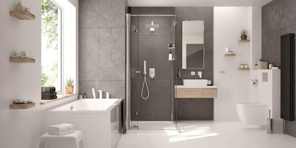 Deante Kerria Plus sprchové dveře 90 cm skládací chrom lesk/průhledné sklo KTSX041P