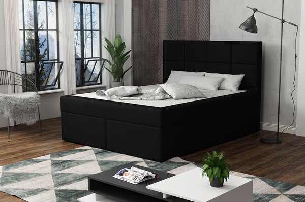Čalouněná postel s prošíváním 120x200 BEATRIX - černá