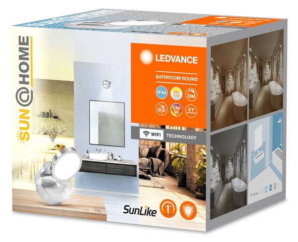 LEDVANCE SMART+ SUN@Home Koupelnové nástěnné LED svítidlo 1 světlo, stmívatelný, Hliník / šedá / zinek, Koupelna, kov, Moderní, Nástěnné svítidlo
