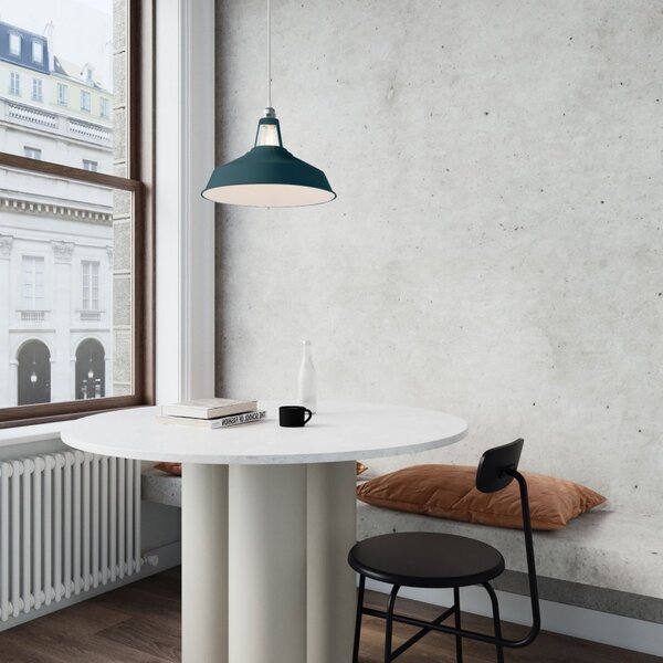 Creative cables Harbour - smaltované kovové stínidlo pro objímku E27, ⌀ 38 cm Barva komponentu: Bílá