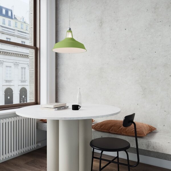 Creative cables Harbour - smaltované kovové stínidlo pro objímku E27, ⌀ 38 cm Barva komponentu: Bílá