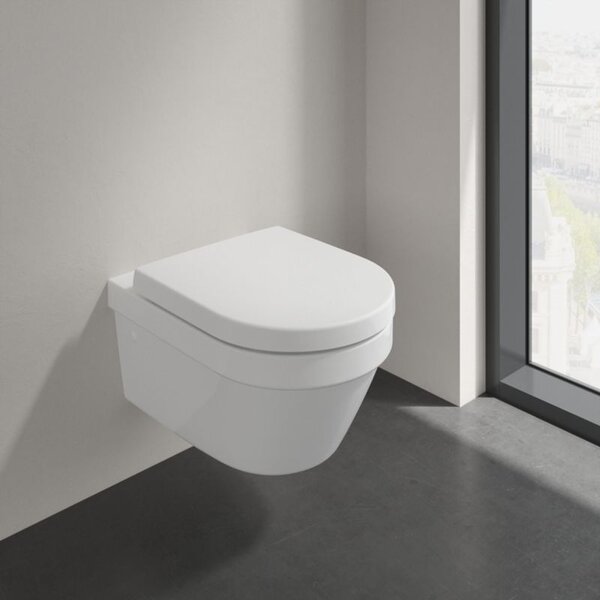 Villeroy & Boch Architectura sada wc s mísou a sedátkem závěsná bez splachovacího kruhu bílá 4694HR01