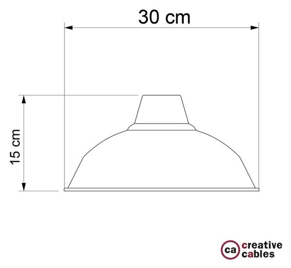 Creative cables Lesklé kovové stínidlo Bistrot pro objímku E27 s ⌀ 30 cm Barva komponentu: Bílá