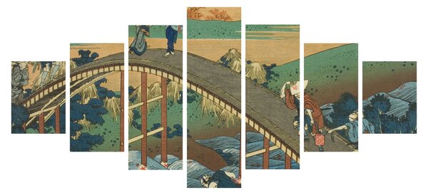 Obraz - Katsushika Hokusai, Ariwara no Narihirafrom the series One Hundred, Poems Explained by the Nurse (Hyakunin isshu uba ga etoki), reprodukce (210x100 cm)