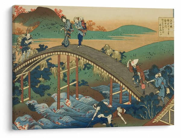 Obraz - Katsushika Hokusai, Ariwara no Narihirafrom the series One Hundred, Poems Explained by the Nurse (Hyakunin isshu uba ga etoki), reprodukce (70x50 cm)
