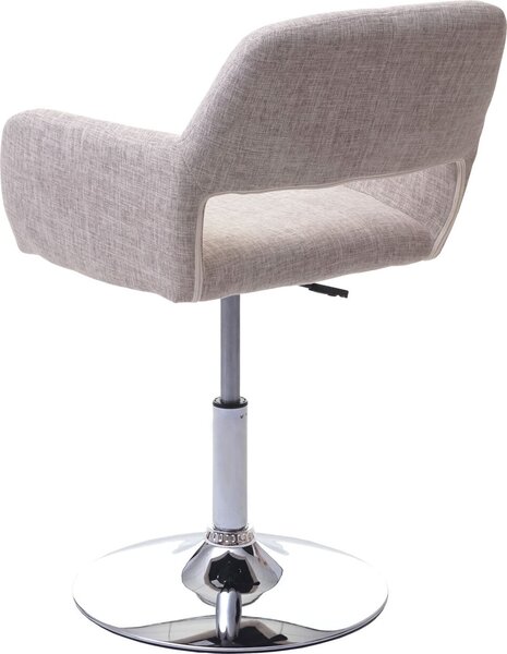 Jídelní židle HWC-A50 III, židle kuchyňská židle, retro 50. léta, látka/textil krémová/šedá, chromová podnož