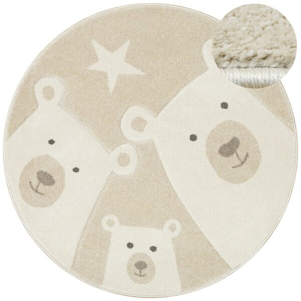 Koberec Tanami Kids B7858A krémový / béžový kruh