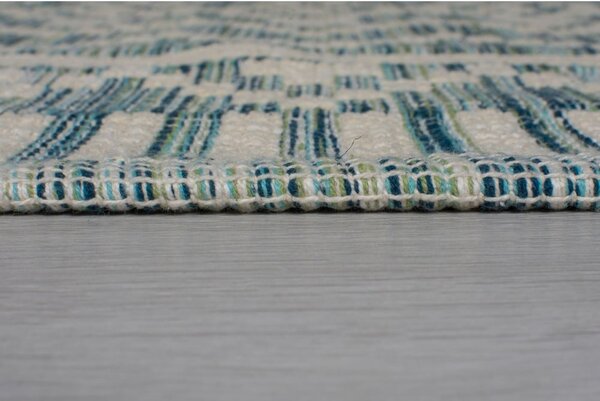 Béžovo-modrý bavlněný běhoun Flair Rugs Leela, 60 x 200 cm