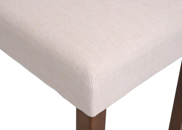 Sada 2 jídelních židlí HWC-O65f, kuchyňská židle čalouněná židle, Chesterfield látka/textil (280 g/m²), bílá