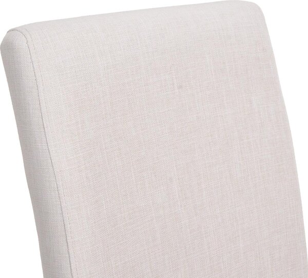 Sada 2 jídelních židlí HWC-O65f, kuchyňská židle čalouněná židle, Chesterfield látka/textil (280 g/m²), bílá