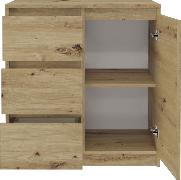 Topeshop 1D3S ARTISAN KPL, Dub, 1 police/polic, Dřevotřískové desky, Dřevotřískové desky, Matný, 800 mm
