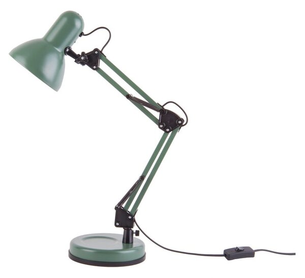Zelená stolní lampa s černými detaily Leitmotiv Hobby, ø 12,5 cm