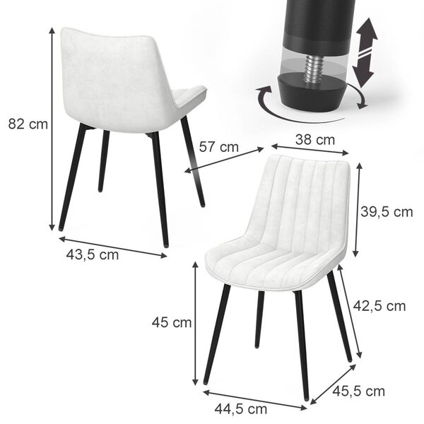 Židle jídelny Vicco Ravlo Béžová/Černá 51 x 57 cm Sada 2 kusů, Model 61388