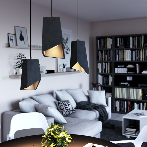 Creative cables Betonové stínidlo Prisma pro závěsné lampy s kabelovou svorkou a objímkou E27 Barva komponentu: Tmavý beton