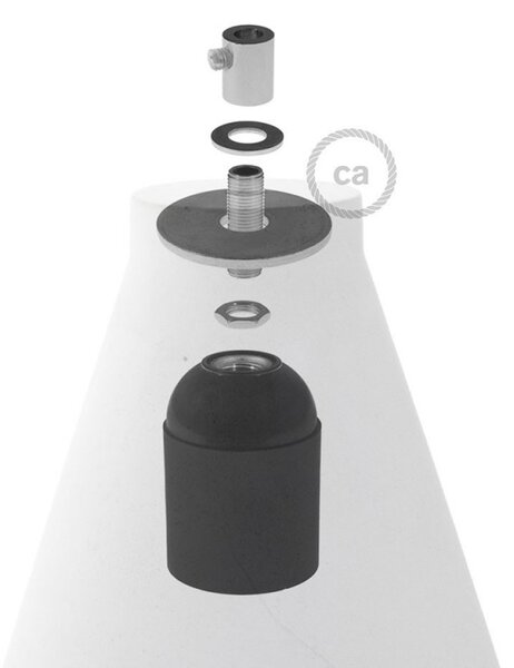 Creative cables Betonové stínidlo Funnel pro závěsné lampy s kabelovou svorkou a objímkou E27 Barva komponentu: Tmavý beton