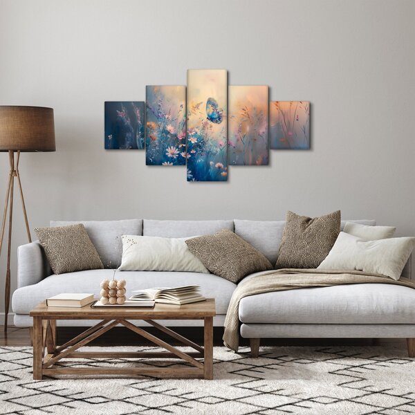 Obraz - Louka s motýlem (125x70 cm)