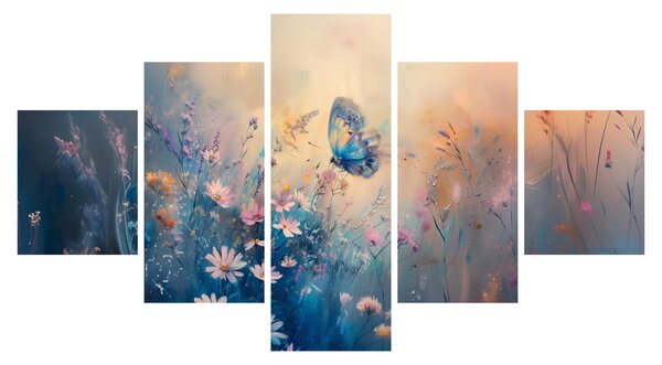 Obraz - Louka s motýlem (125x70 cm)