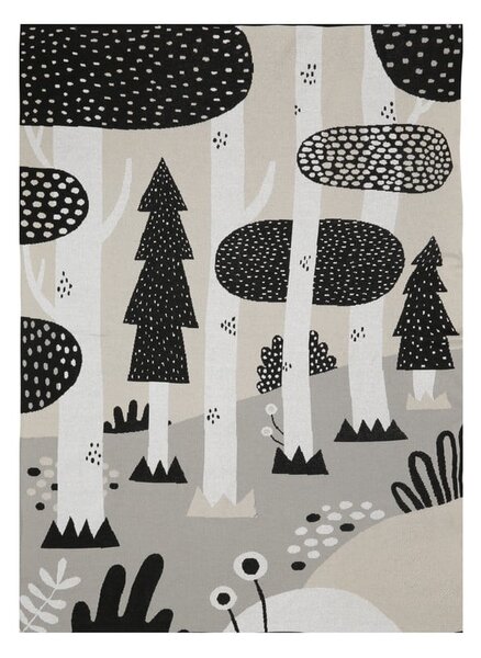 Černo-šedý dětský bavlněný přehoz přes postel Södahl Magic Forest, 100 x 150 cm