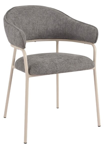 Rebecca Mobili Židle Cadetia 82,5x57x56,5 Polyesterová tkanina Steel Grey White Moderní SET 2 kusů