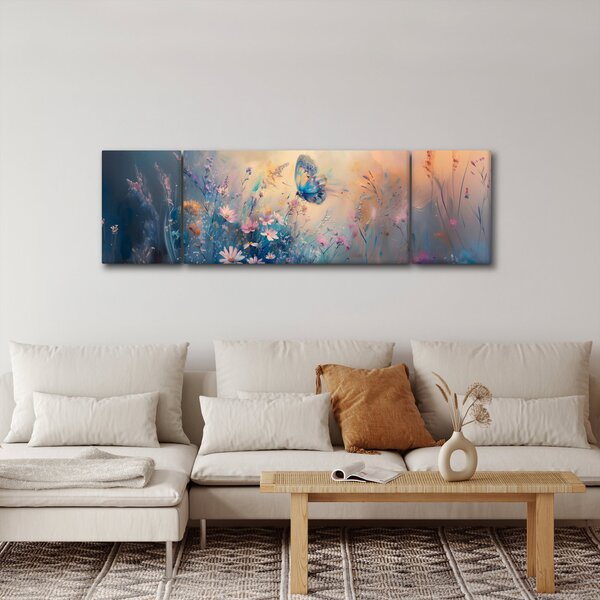 Obraz - Louka s motýlem (170x50 cm)