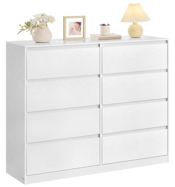 VASAGLE Komoda s 8 zásuvkami, komoda, zásuvková skříň, komoda na prádlo, do ložnice, 40 x 119,4 x 97,5 cm, moderní KAILYN kolekce