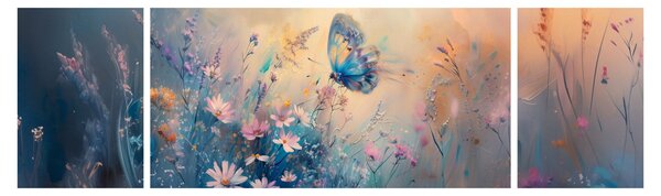 Obraz - Louka s motýlem (170x50 cm)