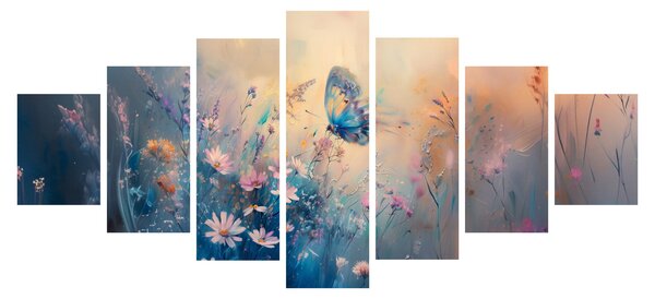 Obraz - Louka s motýlem (210x100 cm)