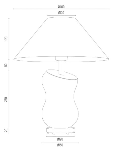 Stolní lampa Veneto s textilním stínidlem v černé barvě