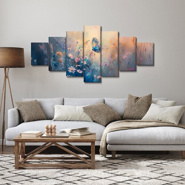 Obraz - Louka s motýlem (210x100 cm)