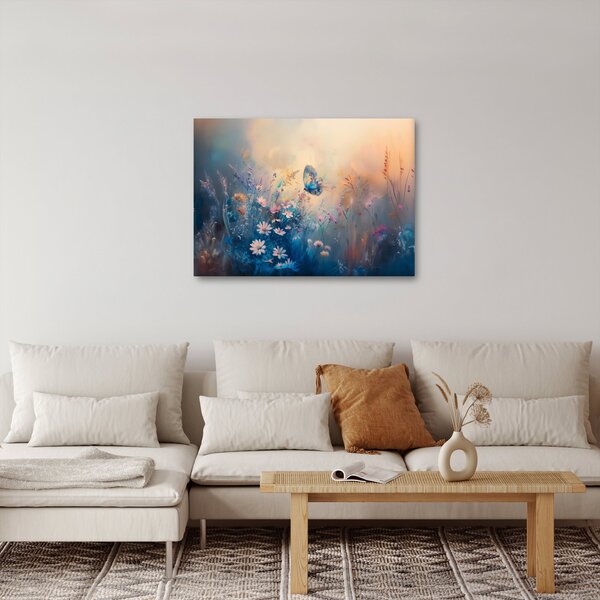 Obraz - Louka s motýlem (70x50 cm)
