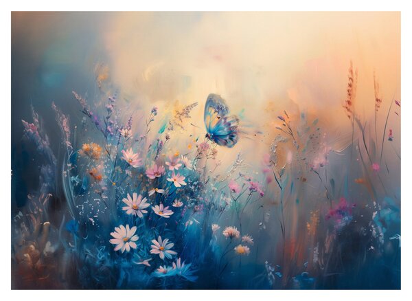 Obraz - Louka s motýlem (70x50 cm)
