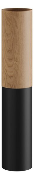 Creative cables Tub-e14, dřevěné a kovové válcové bodové stínidlo s E14 objímkou s kroužky Barva komponentu: Neutrální-černá