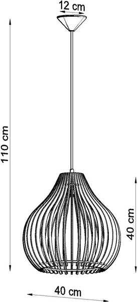 Sollux Lighting Aprilla závěsné svítidlo 1x60 W černá-dřevo SL.0639