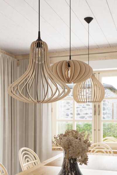 Sollux Lighting Aprilla závěsné svítidlo 1x60 W černá-dřevo SL.0639