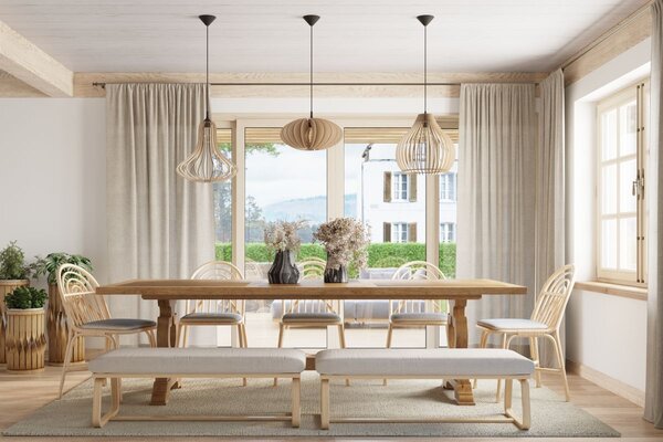 Sollux Lighting Aprilla závěsné svítidlo 1x60 W černá-dřevo SL.0639