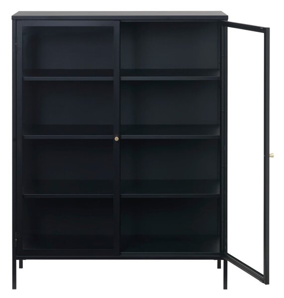 Černá kovová vitrína 110x140 cm Carmel – Unique Furniture