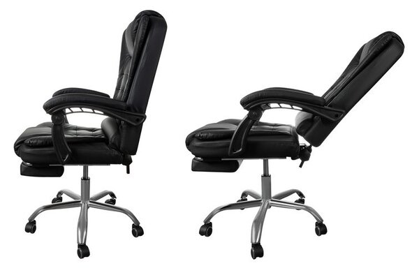 JAKS Kancelářské křeslo polohovatelné eko kůže černé BOSS