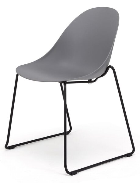 Sada 2 šedých jídelních židlí s černým podnožím Bonami Selection Viva