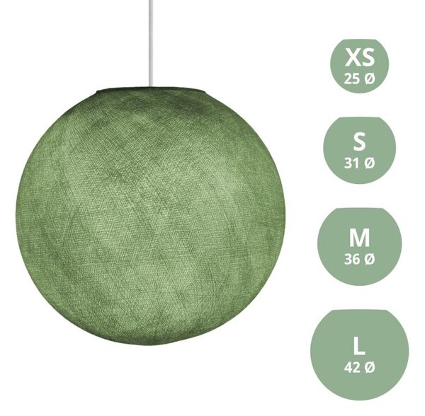 Creative cables Stínidlo tvaru koule z polyesterového vlákna - 100% vyrobené ručně Barva komponentu: Olivově Zelená, Velikost ⌀: L - 42cm