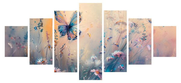 Obraz - Louka s motýlem II. (210x100 cm)