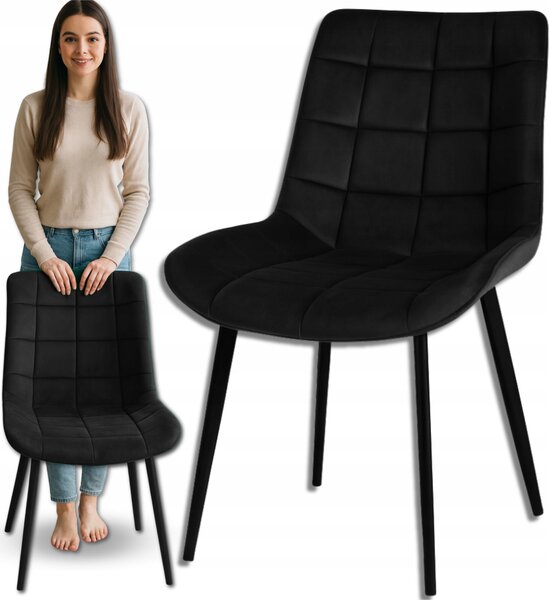 Omna | Jídelní židle Veluform Lux - Černá - Čalouněná - Moderní design - Pohodlná a elegantní
