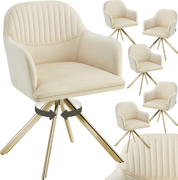 Tectake® sametová otočná židle Lona čalouněná 56 x 59 x 81 cm