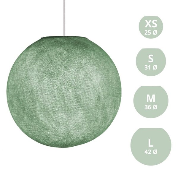 Creative cables Stínidlo tvaru koule z polyesterového vlákna - 100% vyrobené ručně Barva komponentu: Zelená, Velikost ⌀: L - 42cm