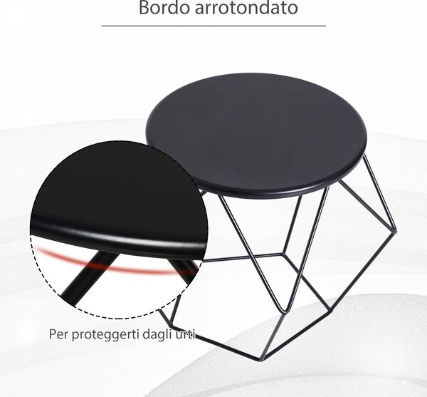 HOMCOM Nordický minimalistický geometrický konferenční stolek, ocel, 54x54x44cm | Aosom