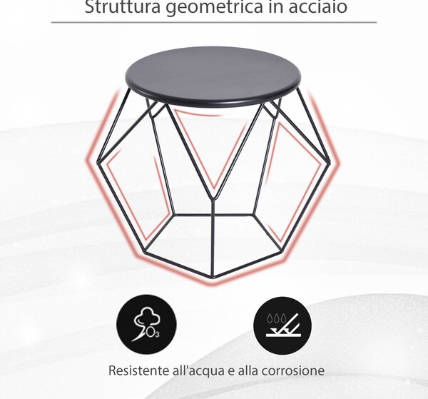 HOMCOM Nordický minimalistický geometrický konferenční stolek, ocel, 54x54x44cm | Aosom