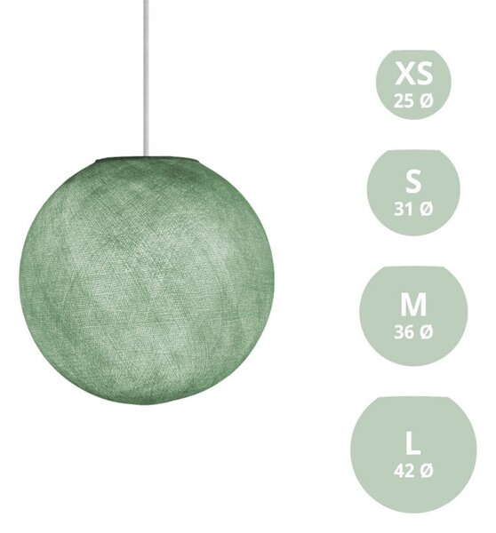 Creative cables Stínidlo tvaru koule z polyesterového vlákna - 100% vyrobené ručně Barva komponentu: Zelená, Velikost ⌀: S - 31cm